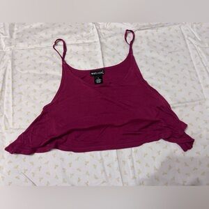 FLOWY WINE/REDISH CAMI CROP TOP W/BUILT IN BRA WET SEAL SIZE SMALL